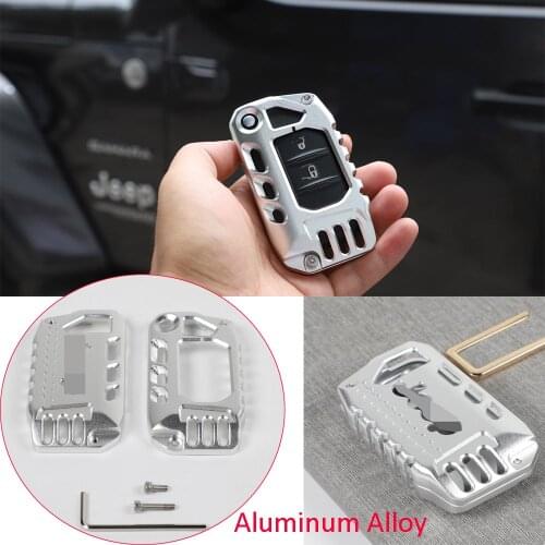 Alloy Key Cover Case Protector Shell Forfor Jeep Wrangler JL JT Gladiator 2018