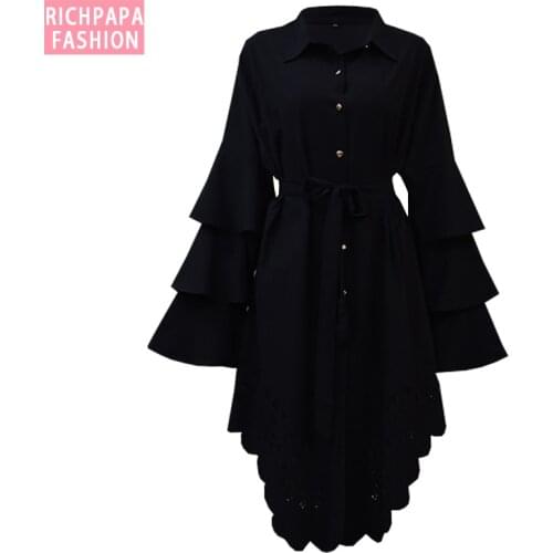 Plus Size 5XL 2019 Arabic Turkey Women Muslim Long Top Shirt Abaya Saudi Arabe Long Tops Ropa Musulmana Mujer Islamic Clothing