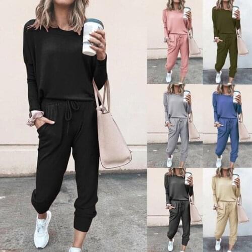 Womens Casual Suit Women Letter Print Sweatsuit Set Streetwear Tracksuit Two Piece Set Tops+Pants for Female Casual Suits
