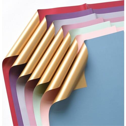 Golden Color Flower Packaging Paper Florist Supplies Handmade Material DIY Bouquet Pack Festival Gift Wrapping Craft Paper 10pcs