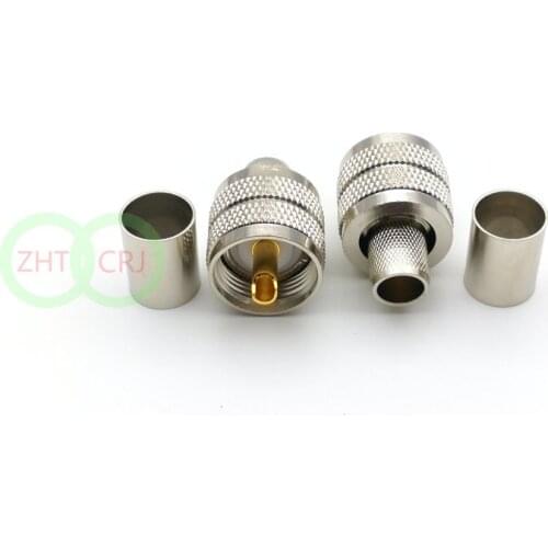 15pcs UHF CONNECTOR PL259 UHF Male Crimp Plug RF Connector For RG8 RG213 LMR400 Cable adapter