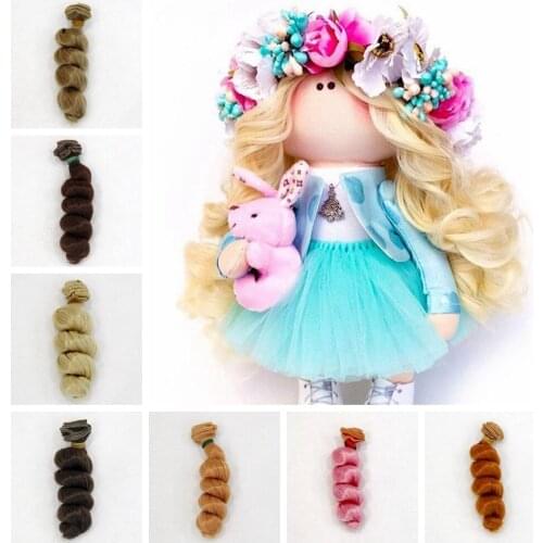 15cm Nature Color Synthetic Fiber Screw Curly Hair Extensoin for Dolls Wig Accessories DIY Doll Wig Hair