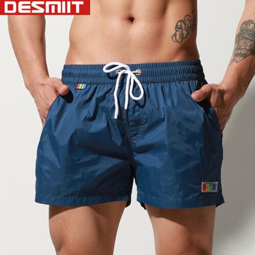2020 Mens Swimming Shorts Nylon Swimwear Men Swim Shorts Trunks Desmiit Swimsuit Beach Bathing Suit Rainbow Pocket Board Briefs