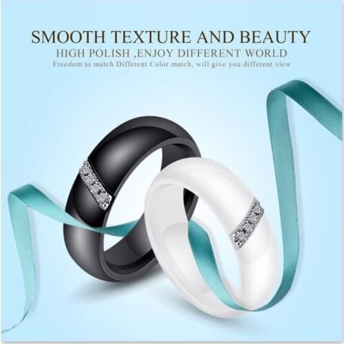 2021 Sale Fine Jewelry Jewelry Simple ceramic ring Crystal from Swarovskis Fashion Trendy inlaid zircon Fit Lovers For Wedding