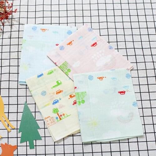 4pcs Handkerchiefs In Pure Cotton Printed Cute Cartoons For Girls / Boys 31.5 X 33cm