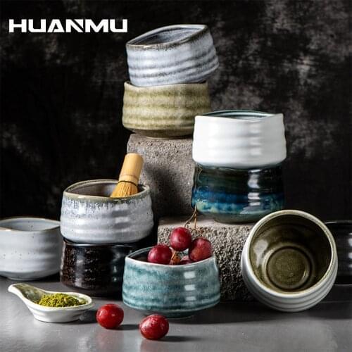 630ml Japan Coarse Pottery Matcha Bowl Green Tea Maker Cup Glaze Teacup Kung Fu Tea Set Master Cup Creative Vintage Home Decor