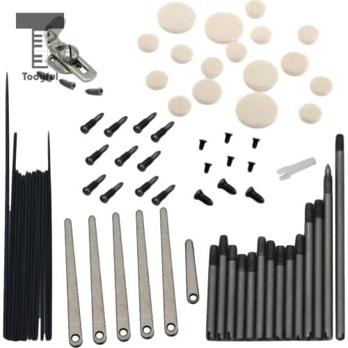 Tooyful 9 Sets Clarinet Repair Spindle+Screw+Spring Leaf+Spring Needle+Tone Cushions