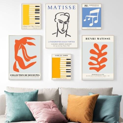 Abstract Figure Corals Piano Musical Matisse Art Canvas Painting Nordic Posters And Prints Wall Pictures For Living Room Decor