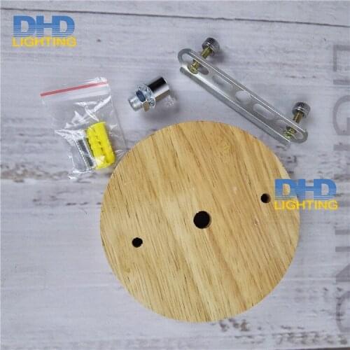 Free ship 120mm Wooden pendant lamp holder plate DIY wood ceiling canopy lighting accessories wood lamp ceiling rose and base