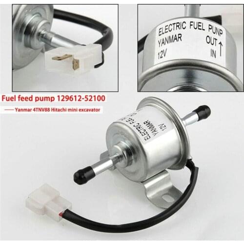 CARPRIE Fuel Pump DC 12V 1.5A Electronic Fuel Feed Pump 129612-52100 For Yanmar 4TNV88 3TNV88 Fine 0.03MPA Silver m31