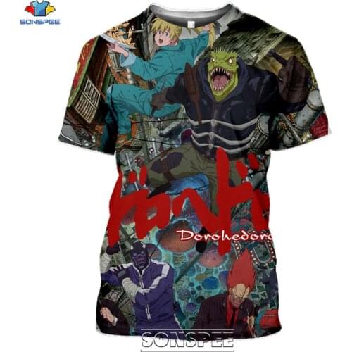 SONSPEE New Anime Dorohedoro 3D Print Mens T Shirt Casual Hip Hop Short Sleeve T-Shirts Men Women Harajuku Tees Shirts Tops