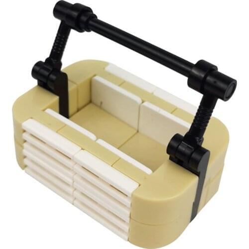 City Building Blocks Basket Food Friut Storage Box Model Toys For Children Friends Figure DIY Parts Baskets Compatible MOC Citys