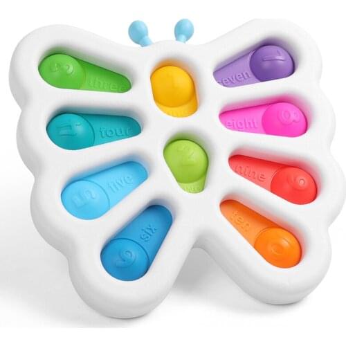 Butterfly Push Bubble Fidget Toys Adult Fidget Stress Relief Squeeze Toy Squishy Sensory Anti Stress Game for Kid Gift