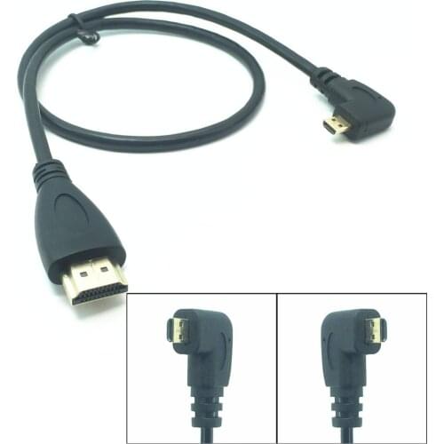Cable HDMI-compatible 50cm 150cm V1.4 Male to Male HDTV to Micro 90 Degree Left Right Angle 1080p for HDTV PS3 XBOX 3D LCD 5ft