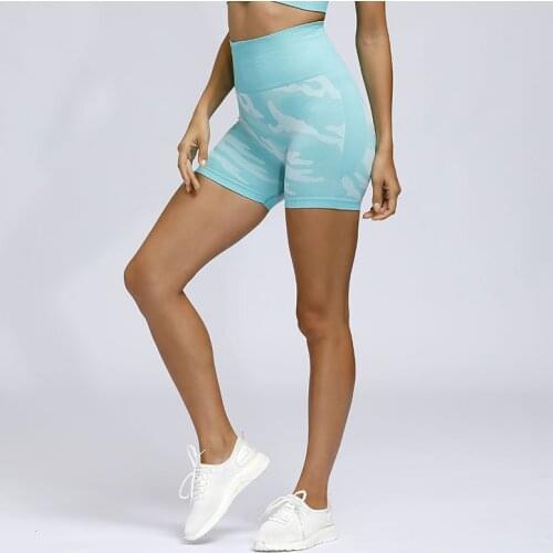 Camo Seamless Fitness Yoga Shorts Camouflage High Waist Workout Shorts Scrunch Butt Yoga Shorts Biker Sport Women Gym Leggings