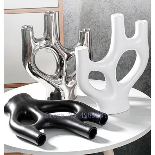 Ceramic Vase Abstract Irregular Coral Abstract Modern Home Decoration Flower Arrangement Handicraft Furnishings Accessories