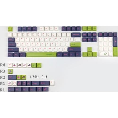 Mangosteen Cherry Profile Keycaps Japanes DYE Sub Small Sets PBT Keycap 2U 1.75U Shift 6.25U Spacebar For Mechanical Keyboard