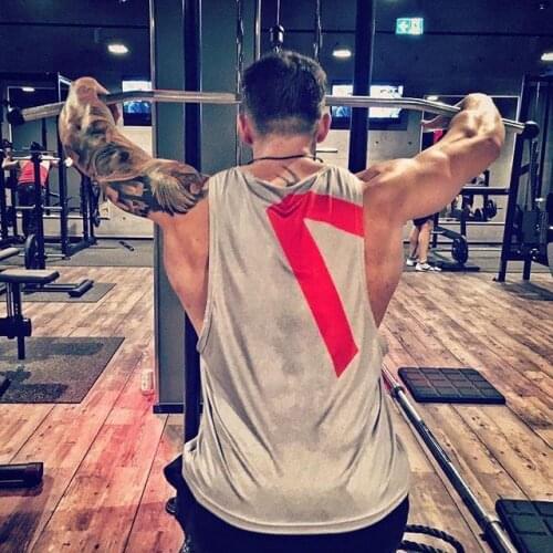 Summer New Men Fitness Vest Running Sweat-absorbent Breathable Quick-drying Sleeveless T-shirt Loose Top -40