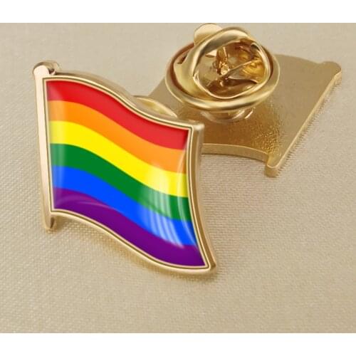 LGBT Rainbow Gay Bisexual Pride Flag Brooch Badges Lapel Pins