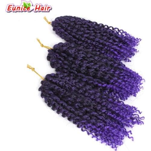 Mali Bob Crochet Braids Hair 8 inch Ombre Color Purple Malibob Twist Braiding Synthetic Hair Extensions 3pcs 90g Freetress Curly