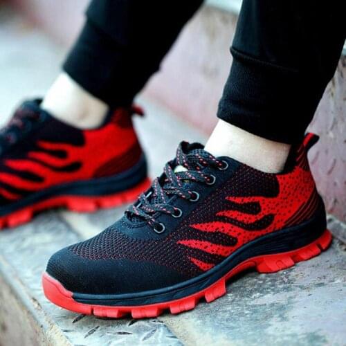 Breathable Mesh Plus Size Mens Steel Toe Industrial & Construction Work Boots Shoes Men Puncture Proof Safety Shoes