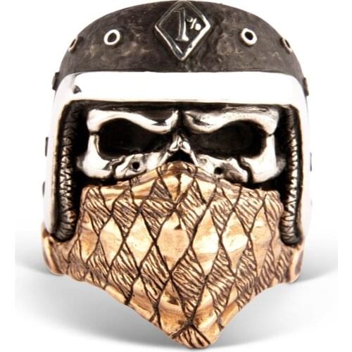 Hot Vintage Masked Skull Helmet Rings For Men Super Cool Gothic Punk Rock Mortorcycle Biker Party Mens Ring Male Jewelry Gift