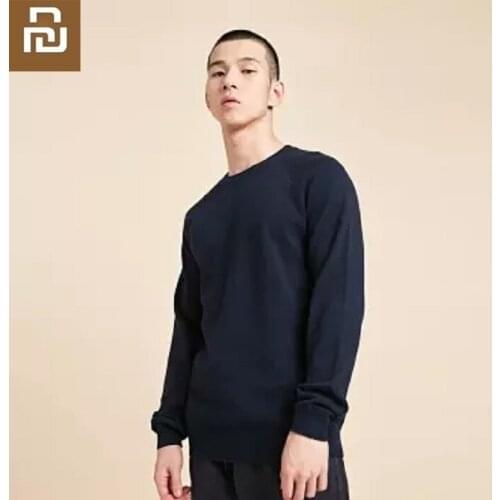 Youpin MITOWNLIFE Men Round neck long sleeved sweater pullover male Loose and comfortable Cotton Knit sweater