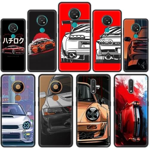 Soft Phone Case for Nokia 2.2 2.3 3.2 4.2 7.2 1.3 5.3 2.4 3.4 C3 1.4 5.4 C10 C20 X20 Luxury Shell Japan JDM Sports Car Comic