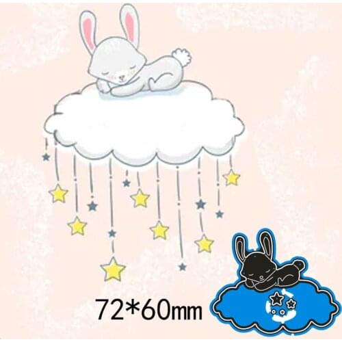Metal Cutting Dies rabbit Cloud star New Scrapbook paper Decoration Embossing DIY Paper Card Craft 72*60mm