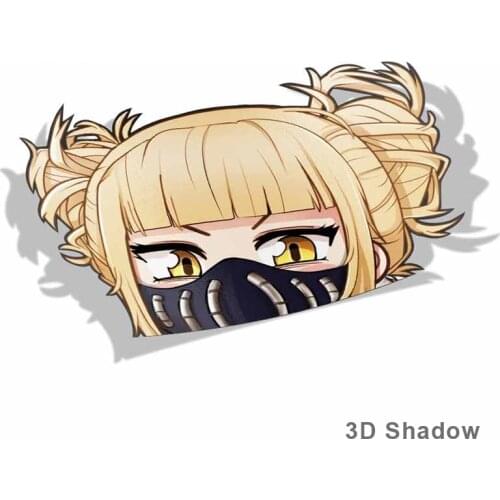 Cartoon Car Sticker for Himiko Toga My Hero Academia Peeker Peek Anime Vinyl Stickers JDM Window Trunk Bumper Decal 13cm*8cm