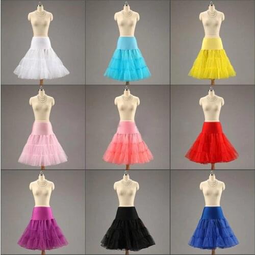 New Hot Sale Short 80cm Length Petticoat For Wedding Vintage Tulle Petticoat Crinoline Underskirt Rockabilly Swing Tutu Skirt