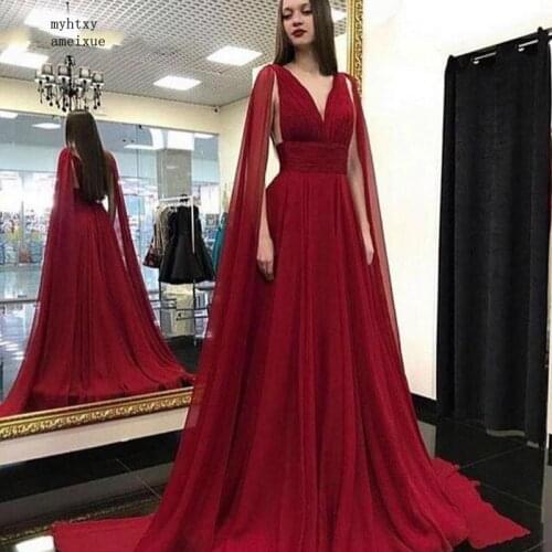 New Arrival Chiffon Red Cheap Evening Dresses 2020 Plus Size Evening Dress Abiye Abendkleider Sexy Formal Dress Party Gowns