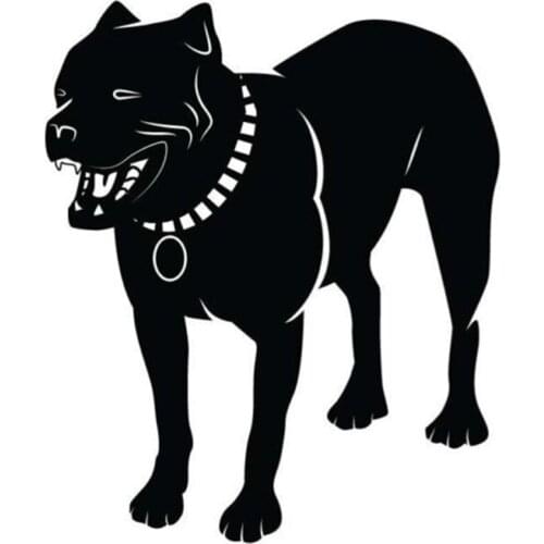 Pitbull Black Dog Standing Motorcycle SUVs Bumper Car Window Decal Sticker
