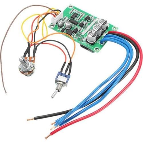 DC 12V-36V 200W 500W High Power Brushless Motor Controller Driver Board Assembled No Hall With Resistance Adjustment