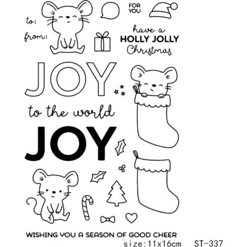 AZSG Cartoon Joyful Mouse Transparent Silicone Stamp For DIY Scrapbooking Decorative Card Making Clear Stamps Supplies