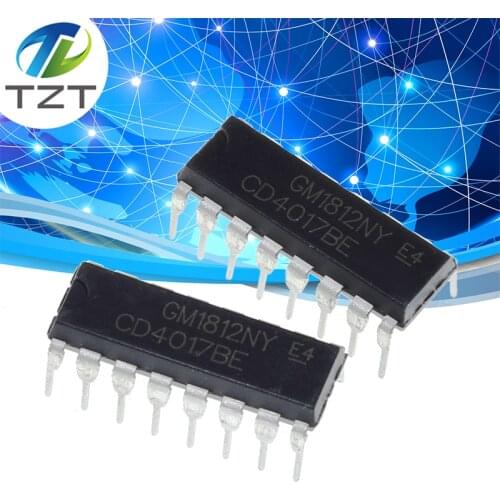 10PCS CD4017 CD4017B CD4017BE 4017 DECADE COUNTER DIVIDER IC