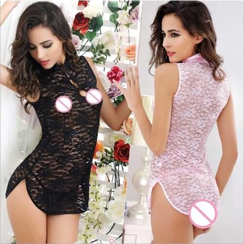Sexy lingerie hot women black Perspective lace baby doll teddy sexy babydoll erotic lingerie lenceria sexy costumes underwear