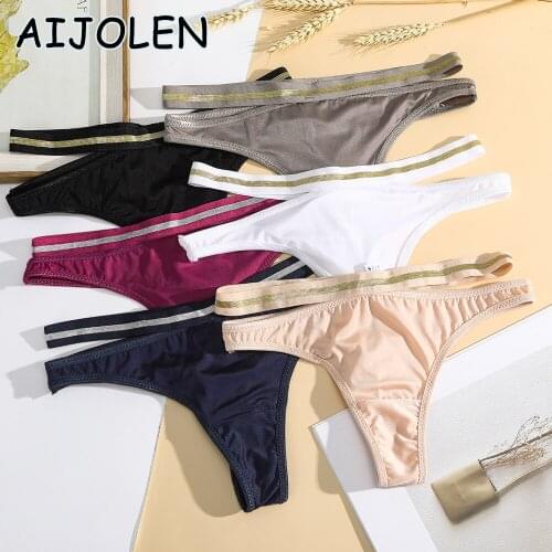 AIJOLEN Sexy Thongs Comfortable Solid Color Panties Soft Womens Underwear Close-fitting Lingerie Simple G-thongs for Female