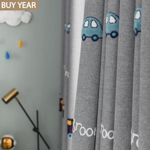 Cartoon Curtains for Living Room Bedroom Childrens Bedroom Curtains Boys and Girls Room Embroidered Curtains Finished Custom