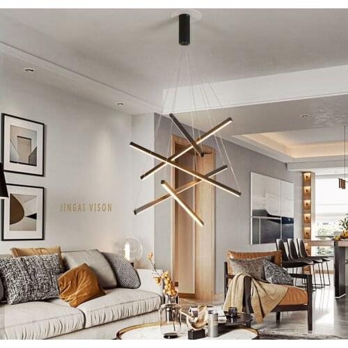 Modern Led Chandelier Hanging Lamp 110v 220v Black Chandelier Lighting For Living room Dining room Kitchen Bedroom Luminaires