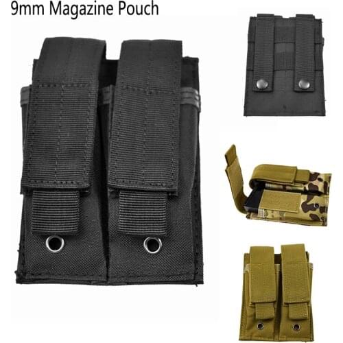 Tactical Molle 9mm Pistol Magazine Pouch Dual Double Mag Holster for Glock M9 1911 SIG G2C Cartridge Pouch Hunting Accessories