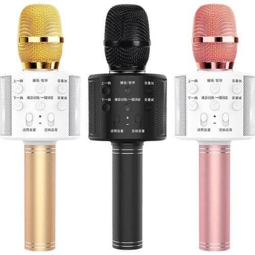 USB Mini Karaoke Wireless Microphone Bluetooth Karaoke Portable Handheld Speaker Home KTV Player Mic Professional Karaoke WS-858