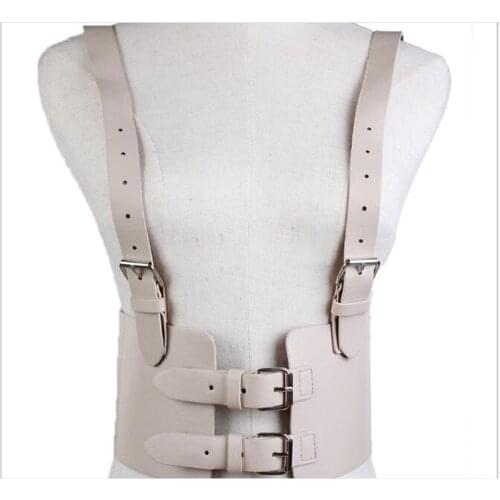 Steampunk Womens Strap Harness Vintage Waist Cincher with Straps Wide Corset Belt B354