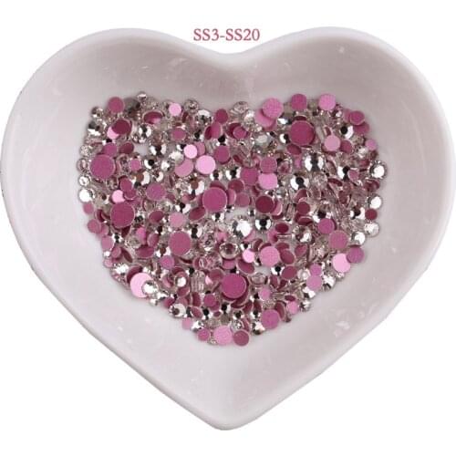 1440pcs/bag Glitter Crystal Rhinestone 3D Red Bottom Clear AB Nail Art Rhinestone Glass Crystal Accessories SS3-SS20/1.4-5.0mm