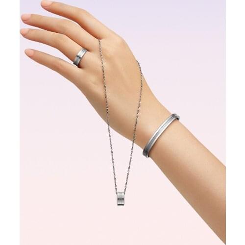 2COLOR New fashion titanium steel couple silver rose gold original DW clavicle chain female necklace ring bracelet jewelry