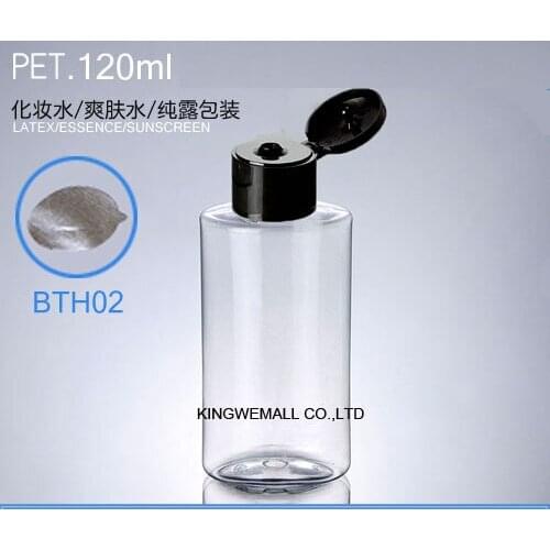 300pcs/lot.120ml Flat Shape PET plastic bottle with butterfly cap.Lotion Mask Hand cream bottle.Flip Cap Liquid Oil Bottle