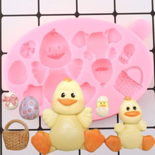 3D Duck Silicone Mold Animals Egg Cupcake Topper Fondant Molds DIY Party Cake Decorating Tools Candy Chocolate Gumpaste Moulds