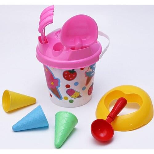 8pcs/set Beach Toys Sand Sandpit Bucket Pail Rake Ice Cream Moulds Playset