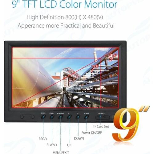 WP90 9inch color monitor for Industrial Pipeline Snake Video Camera/ Sewer Drain Pipe Inspection Endoscope , FIT WP90, 8GB card