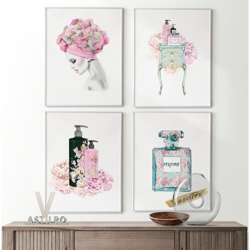 Watercolour Illustration Poster Best Perfumes Women Clipart Art Prints Canvas Painting High Quality Room Home Decor Wall Picture